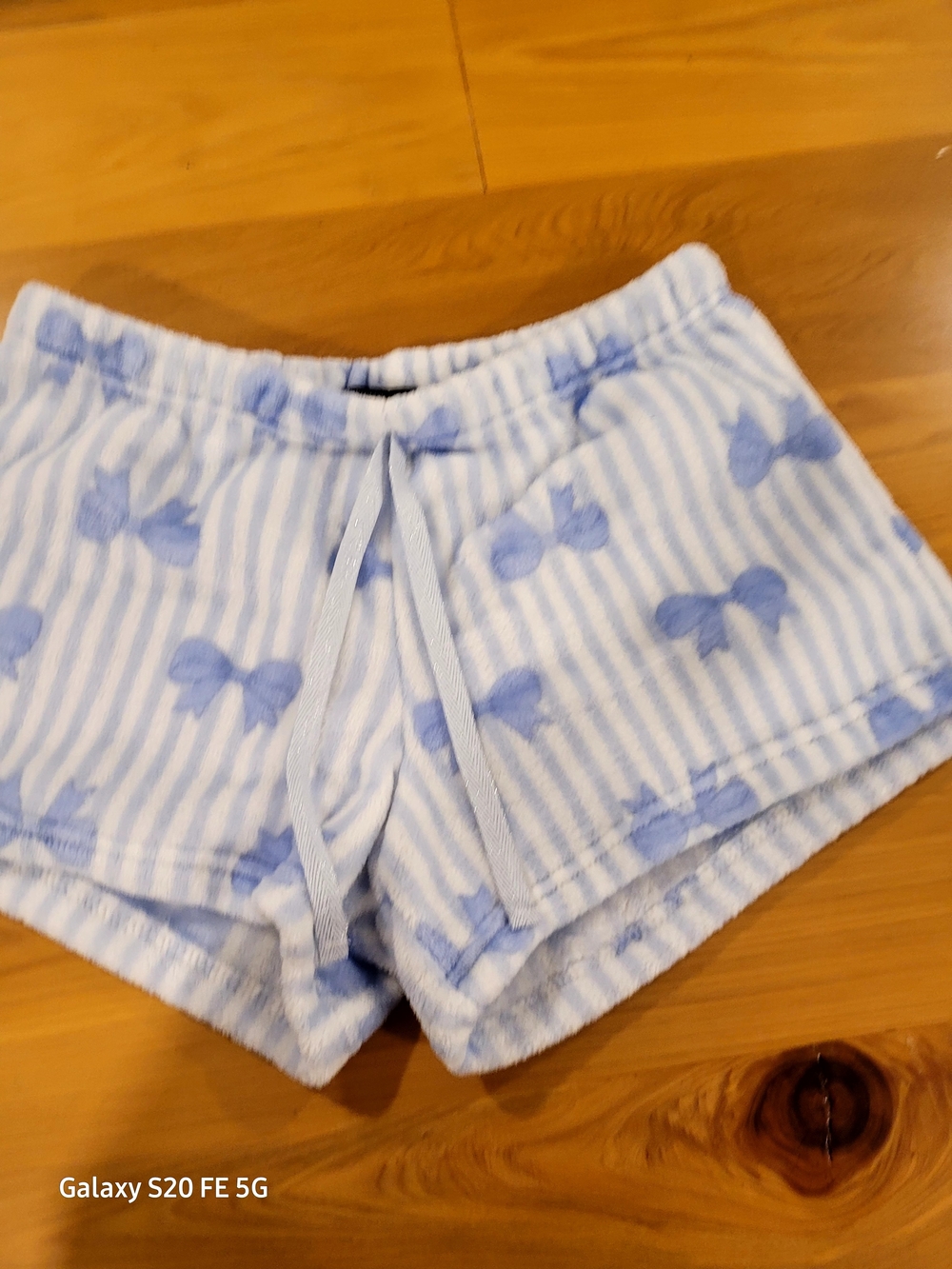 Cozy Blue Bow-Print Women's Lounge Shorts